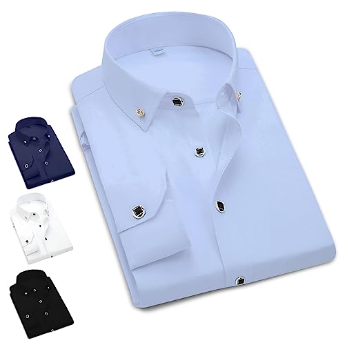 Mens Shirts Long Sleeve Slim FIT Premium Quality Fabric, Ideal Shirts for Men Adult Casual, Wedding or Business Wear, Comfortable Fit, Variety of Colours.