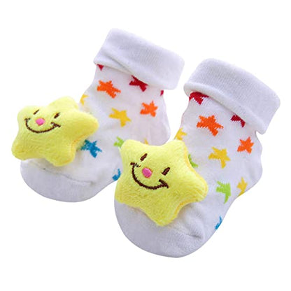 Adalex Global Babysocken mit Anti-Rutsch-Sohle für Neugeborene und Kleinkinder, weiche Baumwollsocken für Babys, Jungen und Mädchen (0–3, 3–6, 6–12, 12–18 Monate), Hausschuhe für Kleinkinder