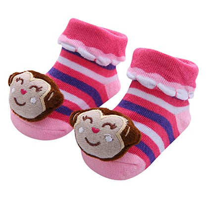 Adalex Global Babysocken mit Anti-Rutsch-Sohle für Neugeborene und Kleinkinder, weiche Baumwollsocken für Babys, Jungen und Mädchen (0–3, 3–6, 6–12, 12–18 Monate), Hausschuhe für Kleinkinder