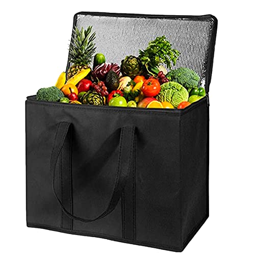 Sac isotherme réutilisable Adalex Global pour courses, cabas avec fermeture éclair pour le transport d'aliments chauds et froids, sac isotherme pour pique-nique et vin, tient debout