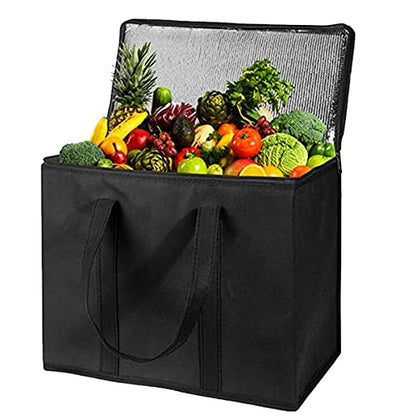 Sac isotherme réutilisable Adalex Global pour courses, cabas avec fermeture éclair pour le transport d'aliments chauds et froids, sac isotherme pour pique-nique et vin, tient debout