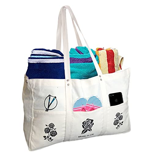 Adalex Global 40L Große Canvas-Tragetasche für Damen - Elegante und robuste Tragetasche, vielseitige und geräumige Alltags-, Strand- und Einkaufstasche, hochwertige Handtasche für Damen.