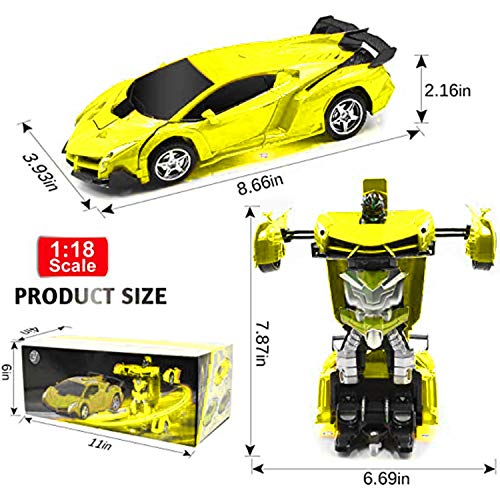 Ferngesteuerte Autos für Kinder – Transformers-inspiriertes RC-Auto, Maßstab 1:18, 2,4-GHz-Hochgeschwindigkeitsrennwagen, Akku, für Jungen und Mädchen, Spielspaß drinnen und draußen