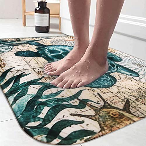 Adalex Badematte mit Meerestieren – 40 x 60 cm, Memory-Schaum, rutschfest, niedlich, für WC und Dusche – weich und saugfähig