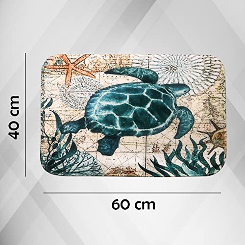 Adalex Badematte mit Meerestieren – 40 x 60 cm, Memory-Schaum, rutschfest, niedlich, für WC und Dusche – weich und saugfähig