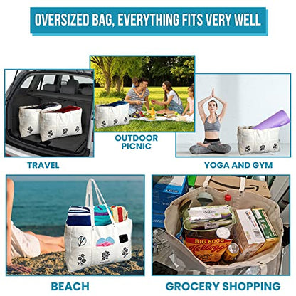 Adalex Global 40L Große Canvas-Tragetasche für Damen - Elegante und robuste Tragetasche, vielseitige und geräumige Alltags-, Strand- und Einkaufstasche, hochwertige Handtasche für Damen.