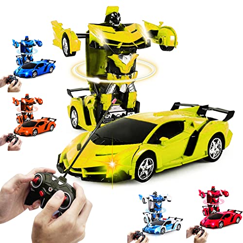 Ferngesteuerte Autos für Kinder – Transformers-inspiriertes RC-Auto, Maßstab 1:18, 2,4-GHz-Hochgeschwindigkeitsrennwagen, Akku, für Jungen und Mädchen, Spielspaß drinnen und draußen