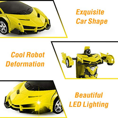 Ferngesteuerte Autos für Kinder – Transformers-inspiriertes RC-Auto, Maßstab 1:18, 2,4-GHz-Hochgeschwindigkeitsrennwagen, Akku, für Jungen und Mädchen, Spielspaß drinnen und draußen