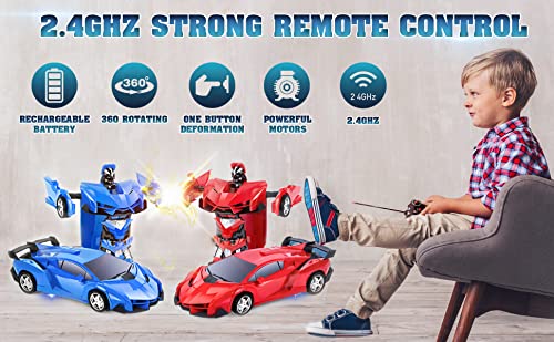 Ferngesteuerte Autos für Kinder – Transformers-inspiriertes RC-Auto, Maßstab 1:18, 2,4-GHz-Hochgeschwindigkeitsrennwagen, Akku, für Jungen und Mädchen, Spielspaß drinnen und draußen