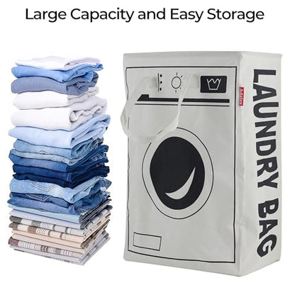 75L Waterproof Linen Laundry Basket