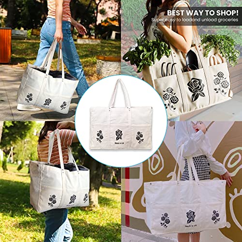Adalex Global 40L Große Canvas-Tragetasche für Damen - Elegante und robuste Tragetasche, vielseitige und geräumige Alltags-, Strand- und Einkaufstasche, hochwertige Handtasche für Damen.