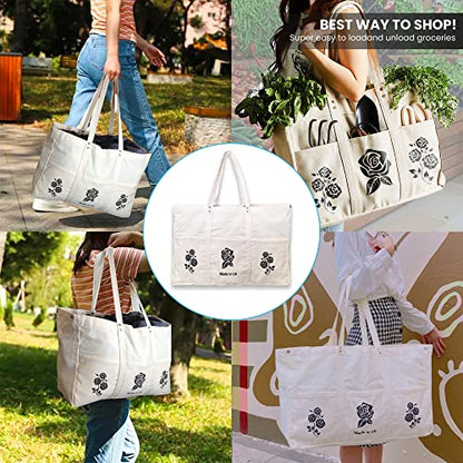 Adalex Global 40L Große Canvas-Tragetasche für Damen - Elegante und robuste Tragetasche, vielseitige und geräumige Alltags-, Strand- und Einkaufstasche, hochwertige Handtasche für Damen.
