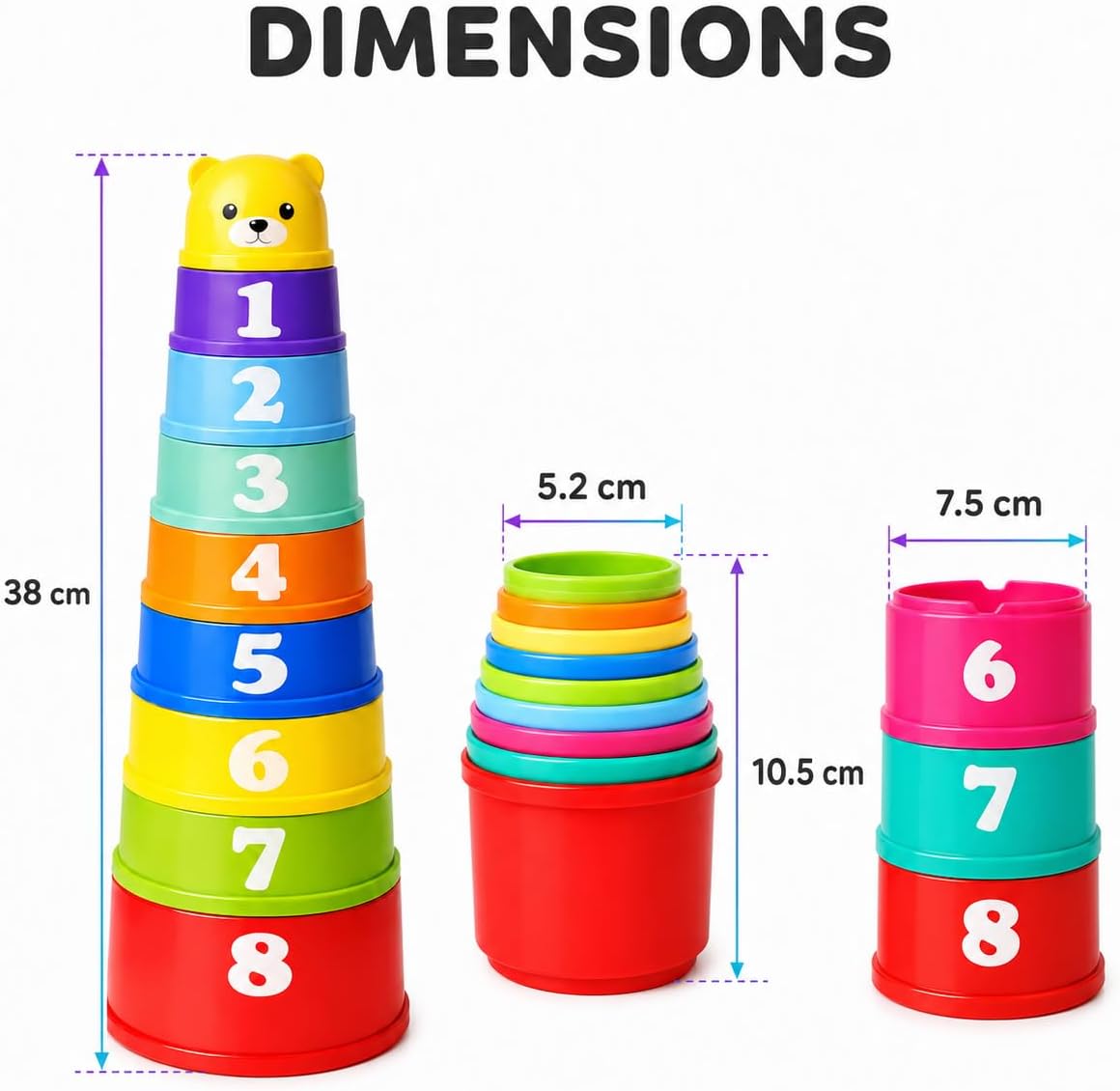 Baby stacking cups toy for toddlers