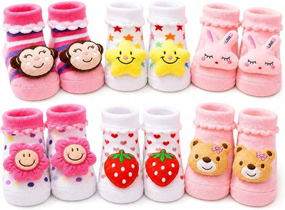 Adalex Global Babysocken mit Anti-Rutsch-Sohle für Neugeborene und Kleinkinder, weiche Baumwollsocken für Babys, Jungen und Mädchen (0–3, 3–6, 6–12, 12–18 Monate), Hausschuhe für Kleinkinder