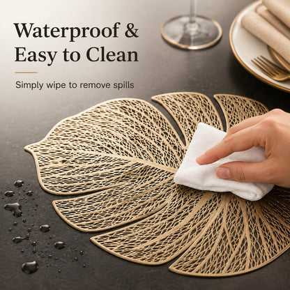 Gold and silver round PVC place mats