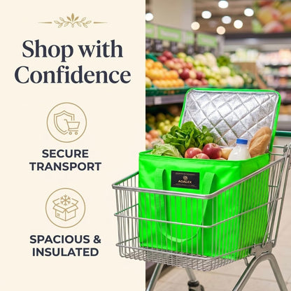 Sac isotherme réutilisable Adalex Global pour courses, cabas avec fermeture éclair pour le transport d'aliments chauds et froids, sac isotherme pour pique-nique et vin, tient debout