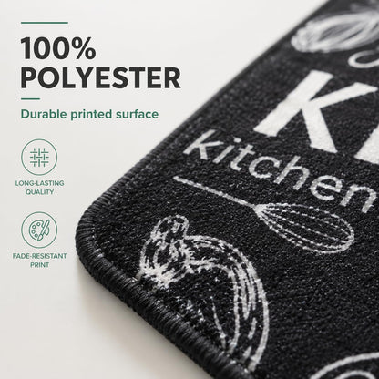 Adalex Global Küchenteppich-Set (40 x 60 cm und 40 x 120 cm), rutschfest, waschbar, große rutschfeste Küchenläufer, Fußmatten für den Innenbereich, Küchenteppiche, Teppichläufer