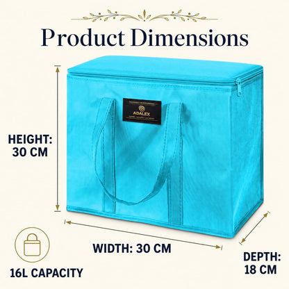 Sac isotherme réutilisable Adalex Global pour courses, cabas avec fermeture éclair pour le transport d'aliments chauds et froids, sac isotherme pour pique-nique et vin, tient debout