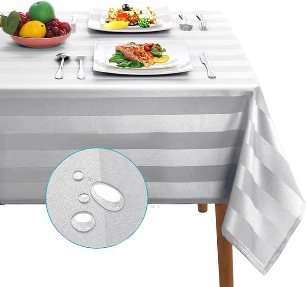 Adalex Global Waterproof & Spillproof Striped Tablecloth – Square/Rectangle