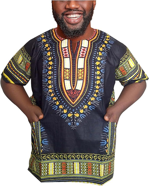 Traditional African Unisex Dashiki Top – Tribal Festival Short Sleeve Shirt