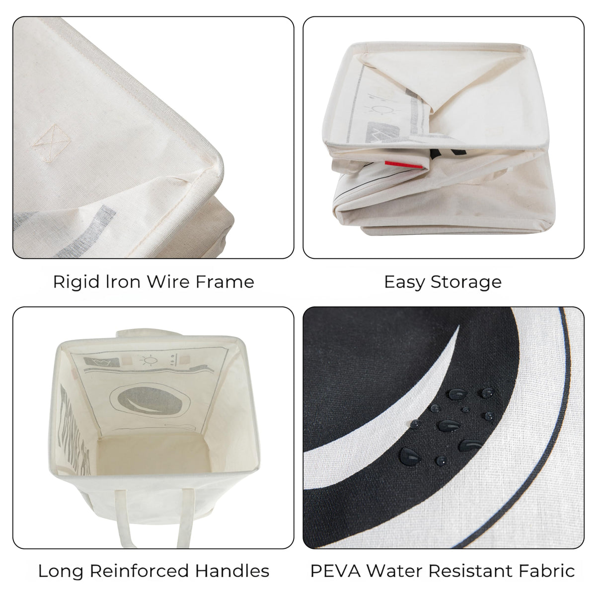 75L Waterproof Linen Laundry Basket