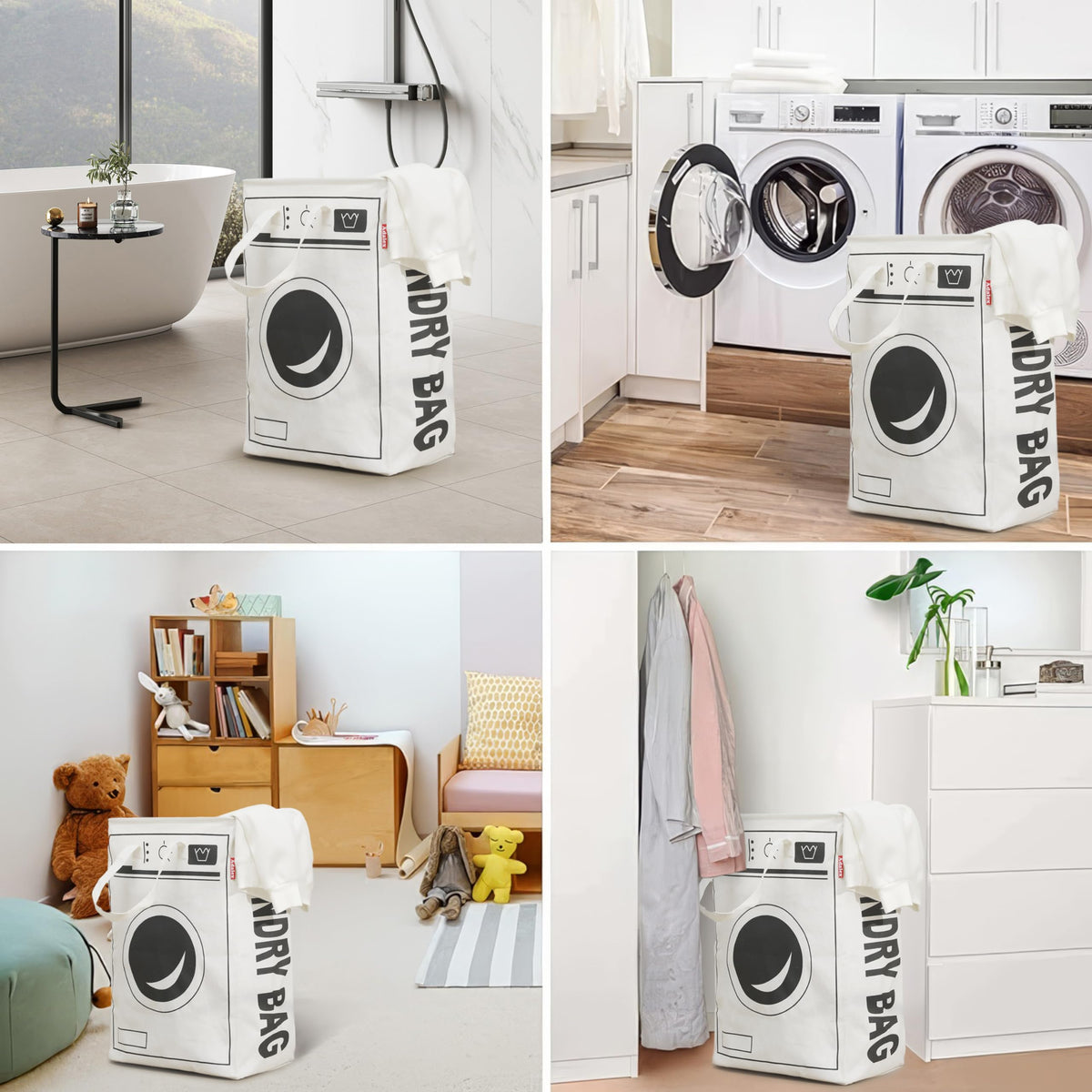 75L Waterproof Linen Laundry Basket