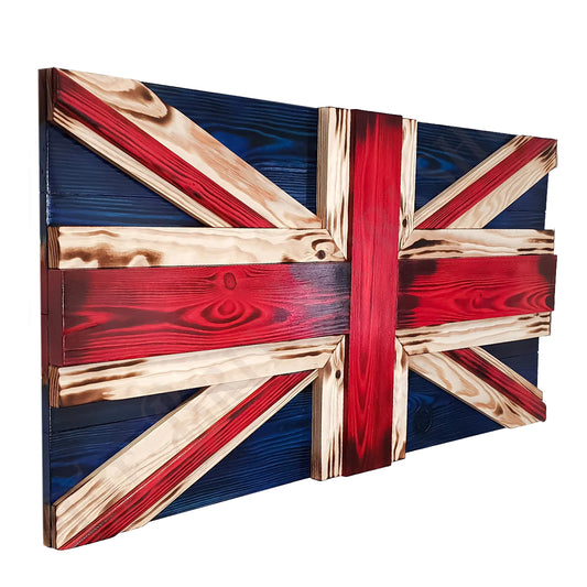 Adalex Global Wandbild aus Holz – Büroaccessoires – Union Jack Flaggenmotiv – Perfekt für Wohn- und Büroräume – Elegante britische Flagge