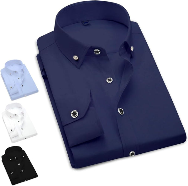Mens Shirts Long Sleeve Slim FIT Premium Quality Fabric, Ideal Shirts for Men Adult Casual, Wedding or Business Wear, Comfortable Fit, Variety of Colours.