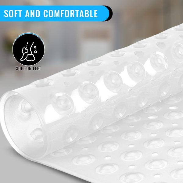 Bathroom & Shower Mat – 40x100cm Non-Slip PVC, Blue/White