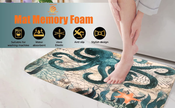 Non-Slip Memory Foam Bathroom Mat – 40x60cm, Kitchen & Toilet Rug