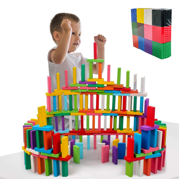 Wooden Dominoes Set – 120-Piece Building Blocks Toy for Kids & Adults